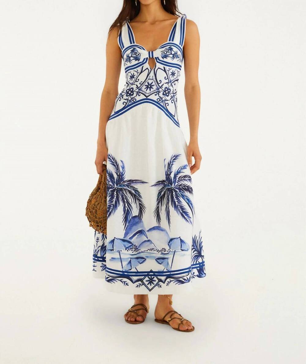 NEW FARM RIO wonderful city mix maxi dress in off-white